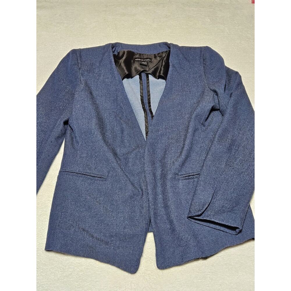 Adrienne Vittadini Open Front Blazer Suit Women XS Navy Blue - Picture 1 of 8